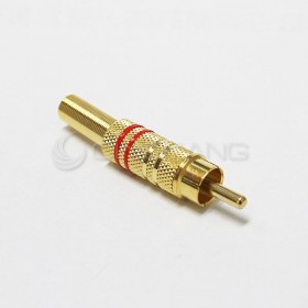 RCA 插頭 鍍金 線徑5-6MM (紅色)