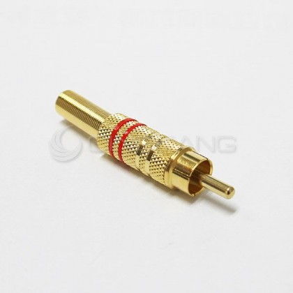 RCA 插頭 鍍金 線徑5-6MM (紅色)
