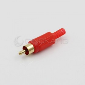 RCA插頭 鍍金 紅色 線徑3~4mm