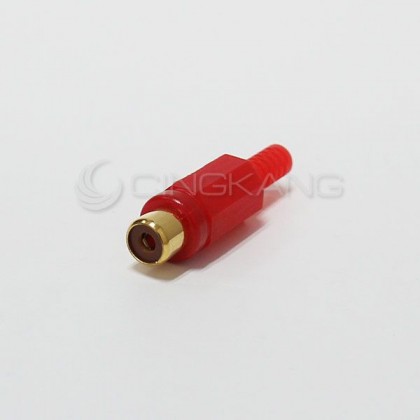 RCA插座 鍍金 紅色 線徑3~4mm
