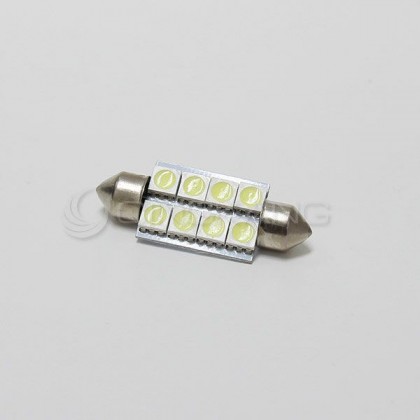 5050白光 雙尖頭 39mm LED 8晶 DC12V