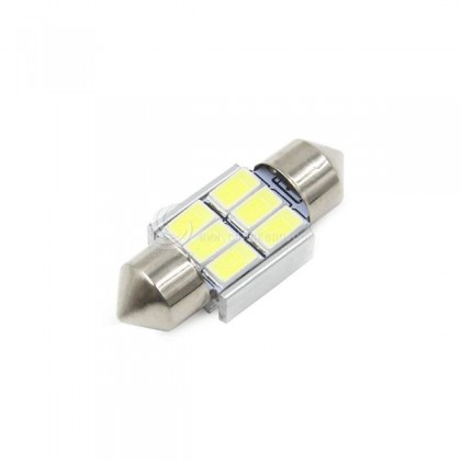 5730白光 雙尖頭含散熱片 31mm LED 6晶 DC12V (MOQ:2)