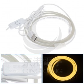 USB 霓虹燈防水燈條1米 (暖白光) 5V 帶開關