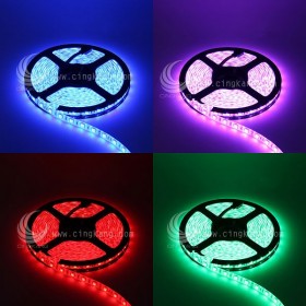5050 LED 白底防水燈條 24V 七彩 5M (300燈)