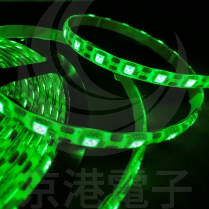 5050 LED 白底防水燈條 24V 綠色 5M (300燈)