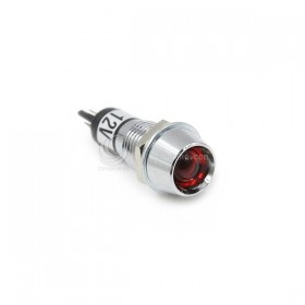 井型銅指示燈12V-紅色 牙8mm 長30.5mm (鎢絲燈)