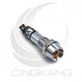 井型銅指示燈24V-黃色 牙8mm36mm總長 (LED)