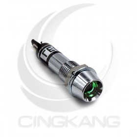 井型銅指示燈24V-綠色 牙8mm36mm總長 (LED)