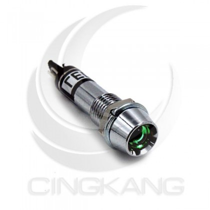 井型銅指示燈24V-綠色 牙8mm36mm總長 (LED)