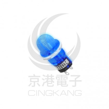 3209B-B 大丸型霓虹燈 牙15mm 220V 藍色