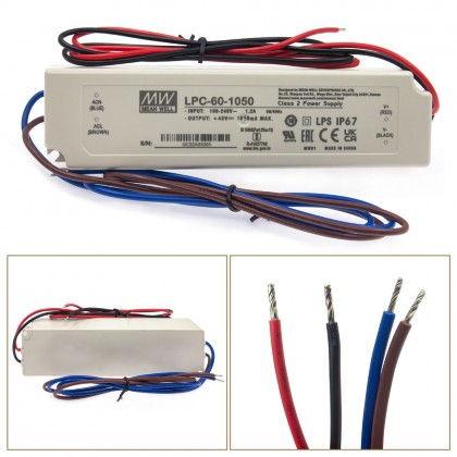 明緯 LED防水 電源供應器 LPC-60-1050 9V-48V 1050mA 驅動器