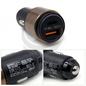 EDS-USB100 雙孔閃充車用充電器QC3.0+PD18W