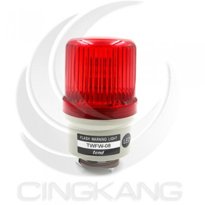 TWFW-08L9R 80mm 12V紅色閃光型LED警示燈(出線型無蜂鳴器)