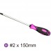 WG208 (十字#2 長150)紫黑雙色TPR防滑起子 2SD-06150P2