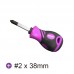 WG208 (十字#2 長38)紫黑雙色TPR防滑起子 2SD-0638P2