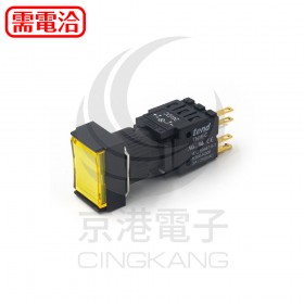 TN16-MLL47Y1 天得16mm長方形復歸照光按鈕(黃) LED 24V 1A1B