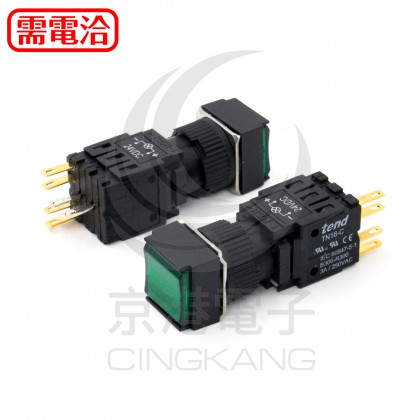 TN16-MLS47G1 方形復歸開關 LED 24V 綠