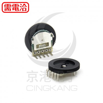 撥盤式可變電阻 B103 10K 16*2mm 雙聯 5PIN (5PCS/包)