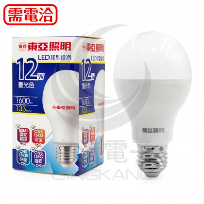 東亞 12W LED球型燈泡 LLA65-12AAD6 白光