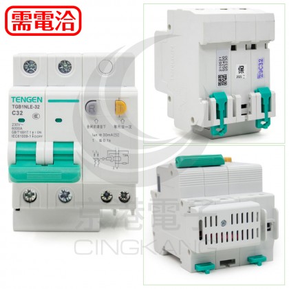 TENGEN 漏電斷路器 TGB1NLE-32 2P32A C曲線