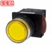 NHD 22mm 照光平頭按鈕開關-黃 1A1B 24V LED NLB22-F11YA