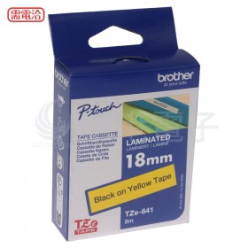 Brother  TZe-641 18mm*8M 黃底黑字 標籤黏性護貝標籤帶
