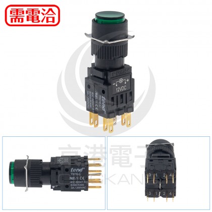 TN16-ALR49G2 天得 交替圓形LED 12V 綠色 2A2B