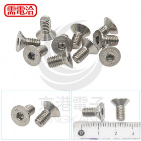 白鐵平頭內六角螺絲 M6*12(10pcs/包)