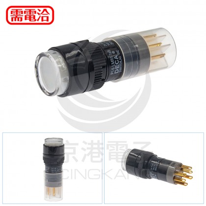 DECA 16φ圓型按鈕白 1A1B 復歸型 P16LMR1-1ab0W