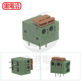KF142R PCB 5.08mm 免螺絲彈簧式接線端子 2P 彎針(2入)