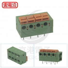 KF142R PCB 5.08mm 免螺絲彈簧式接線端子 4P 彎針(2入)