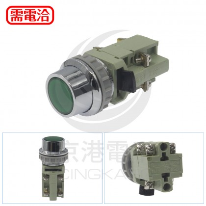 YK 30ψ照光平頭-綠色 1A1B AC220V