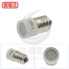 E12 LED 110V 白色 多點式 高亮度 2芯