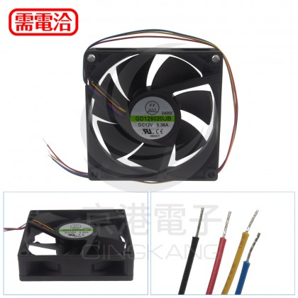 80*80*20mm PWM DC12V 出4線風扇 GD128020UB(2WXCY)