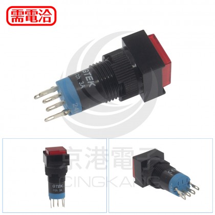 12ψPBAL 正方型紅色按鈕維持開關 1C 24V(E12.P1SA1S3R-Z01)