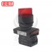 NHD 22MM 2段短柄照光選擇開關-紅 1A LED 24V NLS22-S210RA