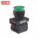 NHD 22mm 照光平頭按鈕開關(復歸)-綠 1A1B 110V LED  NLB22-F11GE