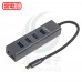 Fujiei Type-C轉USB3.0鋁合金4埠HUB集線器(OTG) (含5V2A變壓器)