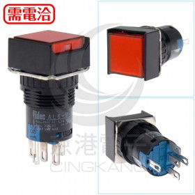 和泉 16/正方形照光復歸 LED24V 1C紅色 IP40 AL6Q-M14RC