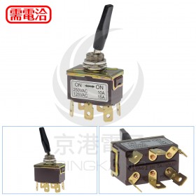 2段6P 扁柄 搖頭開關 10A250V ON-ON