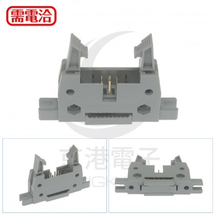 2.54mm 10P 有耳牛角公牌 附固定孔180度(100PCS/盤)