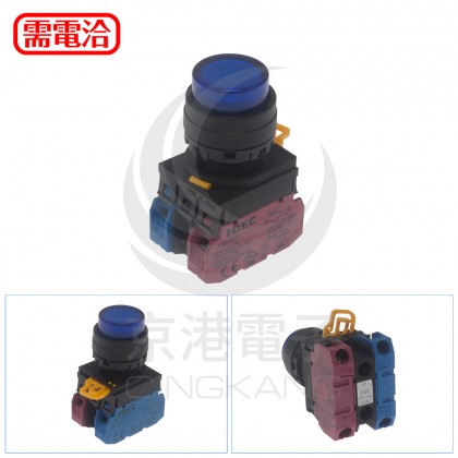 IDEC 和泉 YW1L-A2E11Q4S 24V藍 LED交替型照光按鈕開關(樹脂框)