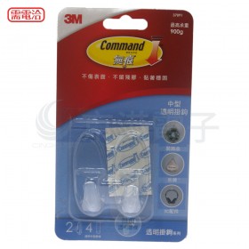 3M 無痕透明中型掛鉤 37091 (2入)