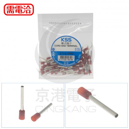 歐式端子 ET1.5-18RD (紅色) (100PCS/包)