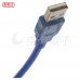 USB2.0 A公-MINI5P公透明藍傳輸線 5米 US-135
