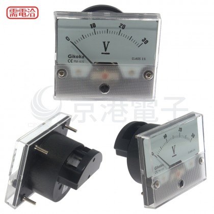 GIKOKA 直流電壓錶 DC30V 60*70