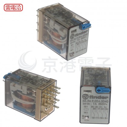finder 焊接式繼電器 DC24V7A 14PIN 55.34.9.024.0074 <以10PC/盒訂購>