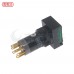 16φ長方形按鈕開關 覆歸 1A1B 33V 鎢絲燈 綠色