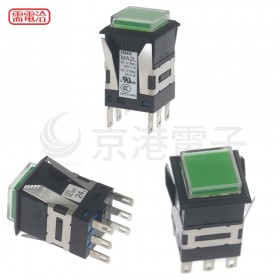 IDEC 方形瞬時照光按鈕開關 MA2L-M1141G  24V 綠色