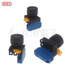 IDEC 和泉 22/平頭按鈕(黑圈) 瞬時型 1A 黑色 YW1B-M1E10B